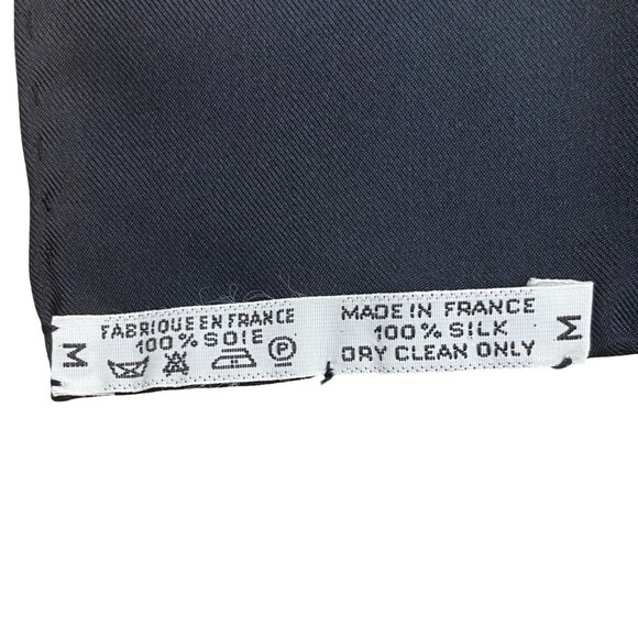 HERMES Vintage Black Silk Scarf - Picture 2 of 4